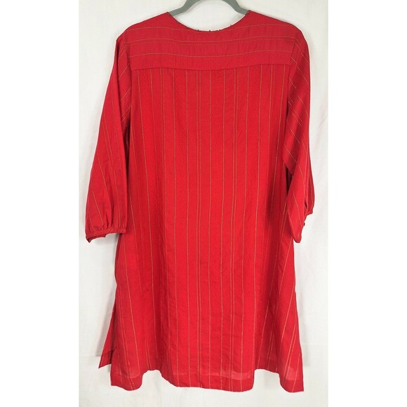 Marigold Lane Red Gold Striped Tunic Size XL NWT - Picture 4 of 11